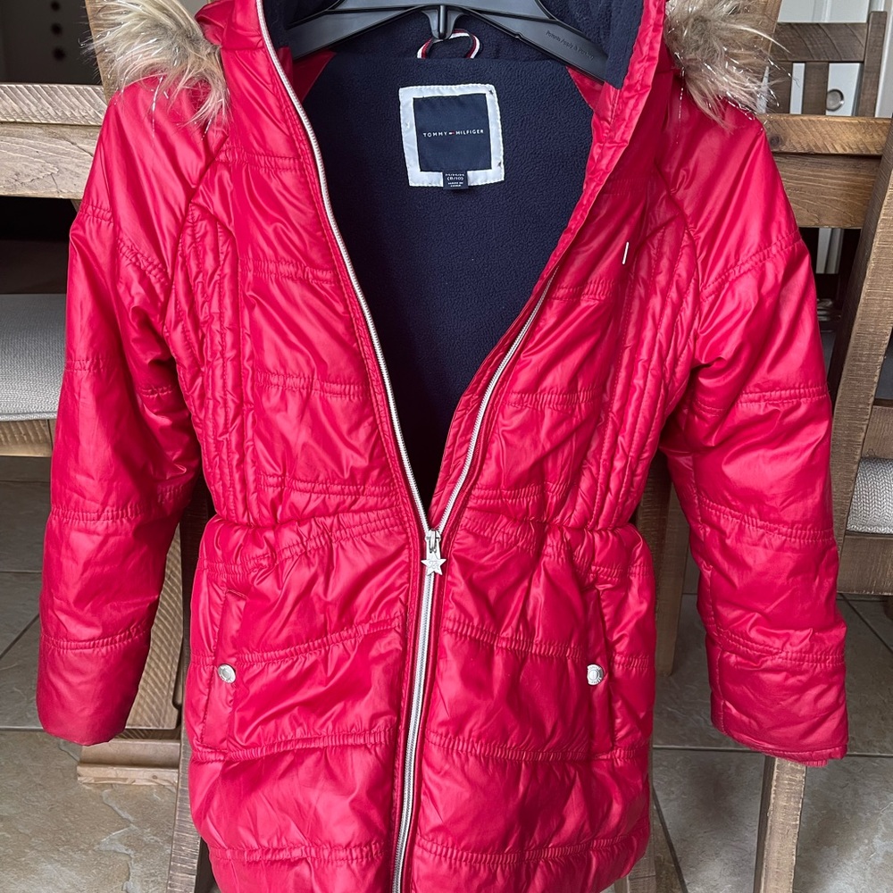 Tommy Hilfiger Red Puff Jacket - Size 8/10